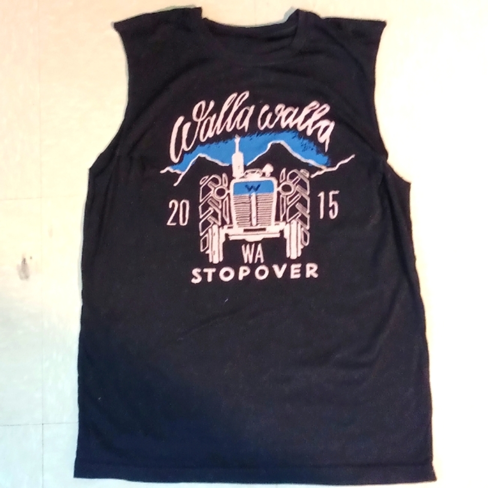 Black Sleeveless Graphic Tee